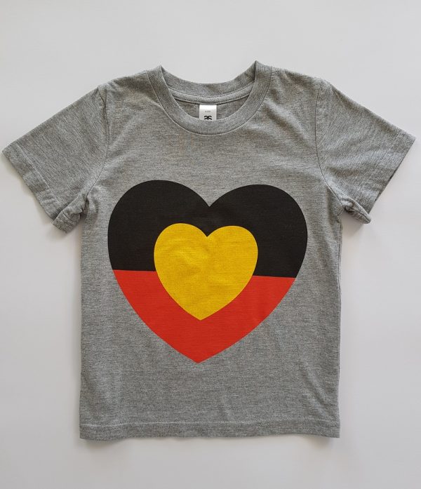 Aboriginal Love Heart tshirt. Child.