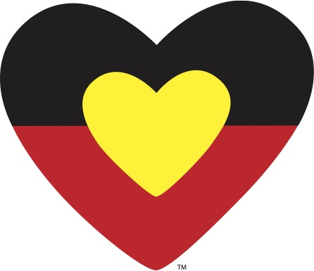 Super Native Unlimited's Aboriginal Love Heart design by Mark Yettica-Paulson