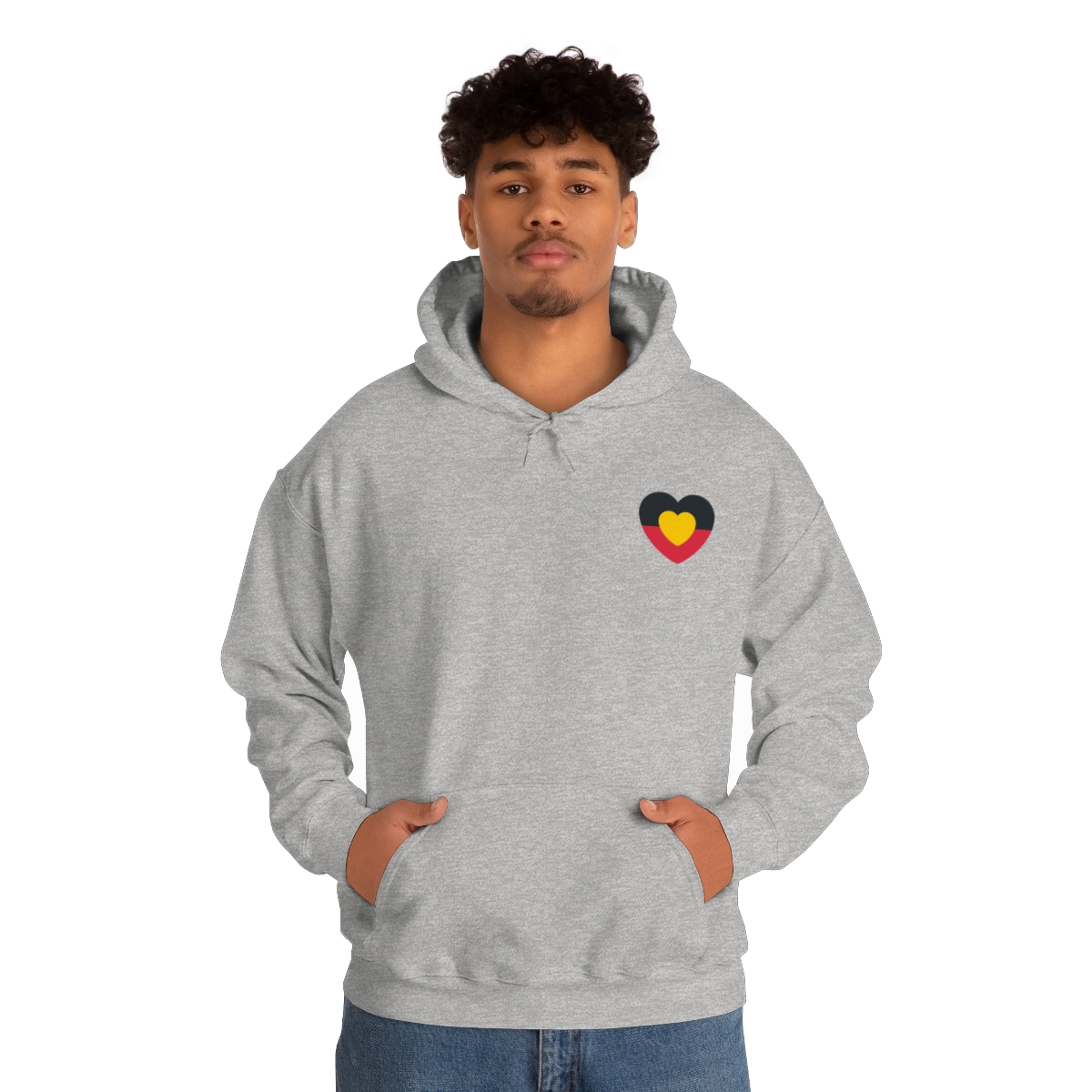 Adult Unisex Aboriginal Love Heart Flag Hoodie Super Native