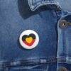 Aboriginal Love Heart badges. Designed by Mark Yettica-Paulson for Super Native Unlimited.